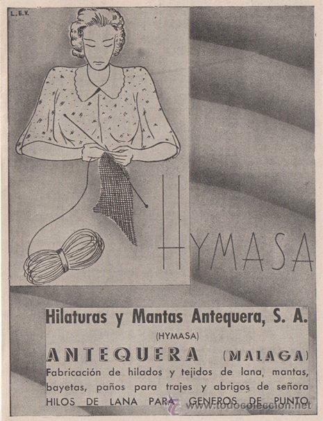 Cat&aacute;logos publicitarios: HILATURAS Y MANTAS ANTEQUERA S.A. ANTEQUERA. 1938.