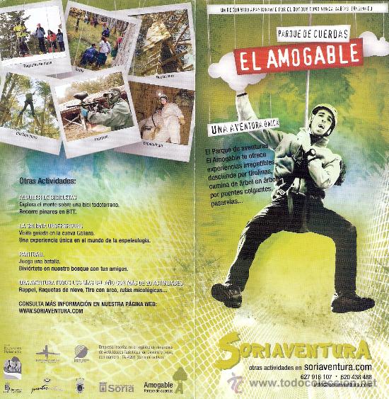 Catalogues publicitaires: Folleto publicitario. Diptico. Parque de Cuerda. El Amogable. Soriaventura.