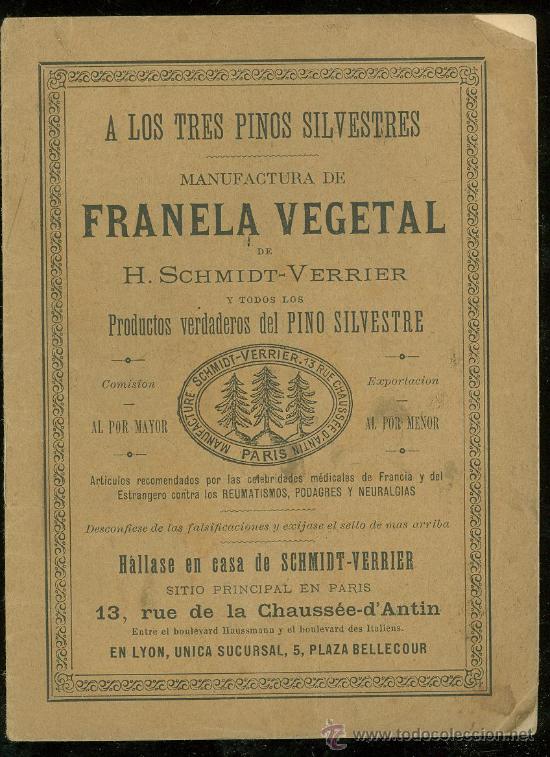 Werbekataloge: A LOS TRES PINOS SILVESTRES. FRANELA VEGETAL. H. SCHMIDT VERRIER. 16 PAGINAS.