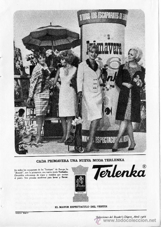 Werbekataloge: PUBLICIDAD EN PRENSA 1966 13.5X18.5 - TERLENKA - TEXTIL MUJER