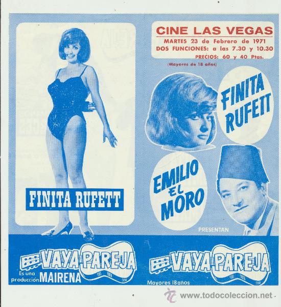 Catalogues publicitaires: Vaya pareja. Programa doble. Cine las Vegas - Los Palacios 1971.