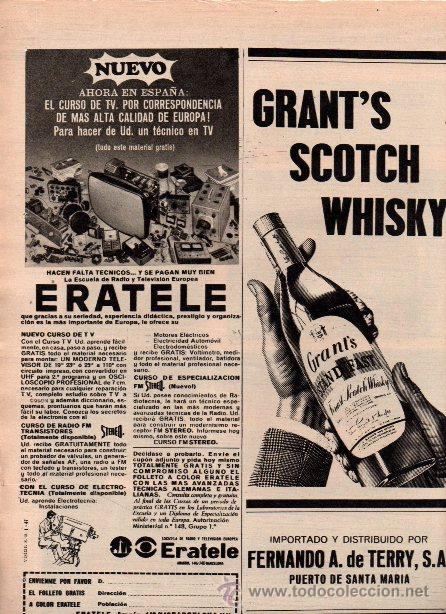 Cat&aacute;logos publicitarios: PUBLICIDAD ANTIGUA. VARIOS. GRANT'S SCOTCH WHISKY. ERATELE. 1967.