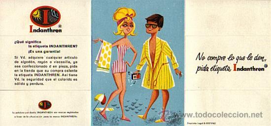 Cat&aacute;logos publicitarios: CATALOGO INDANTHREN TRIPTICO - A&Ntilde;OS 60 - Foto 1
