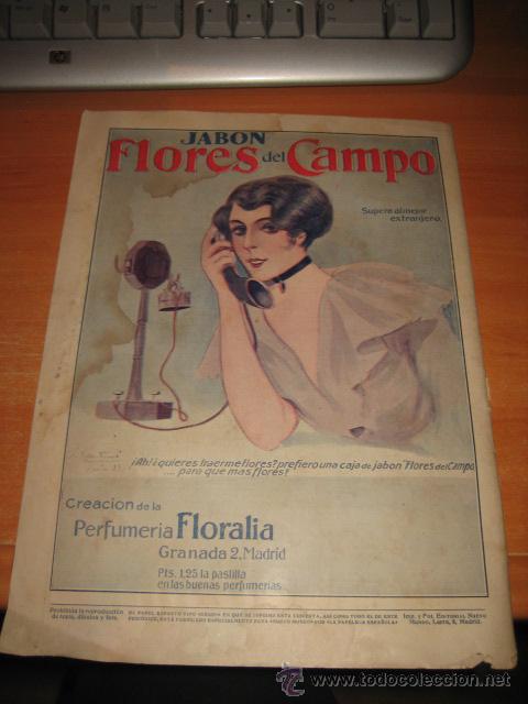 Cat&aacute;logos publicitarios: JABON FLORES DEL CAMPO  PERFUMERIA FLORALIA PUBLICIDAD  HOJA NUEVO MUNDO 1914