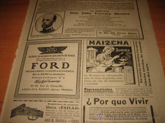 Cat&aacute;logos publicitarios: VARIOS ANUNCIOS DE PUBLICIDAD MAIZENA,COCHES FORD,ESCOPETAS FAISAN  HOJA NUEVO MUNDO 1914