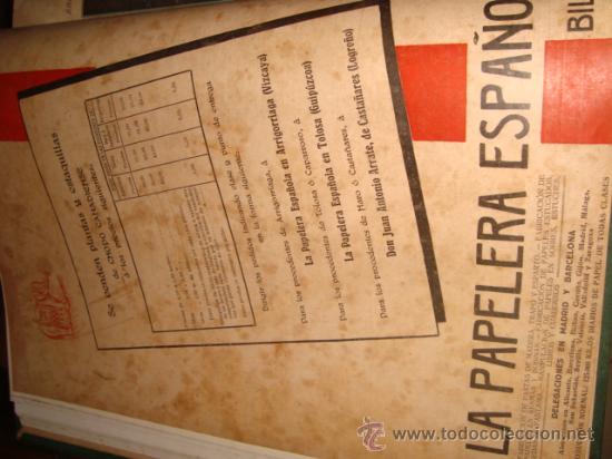 Catalogues publicitaires: papel publicitario 1919 , publicidad de la epoca, la papelera espa&ntilde;ola, fabricacion de papeles,
