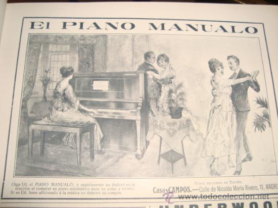 Advertising Catalogs: papel publicitario 1919 , publicidad de la epoca, el piano manualo, casa campos , madrid