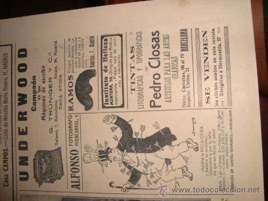 Advertising Catalogs: papel publicitario 1919 , publicidad de la epoca, underwood, alfonso, tintas pedro closas,