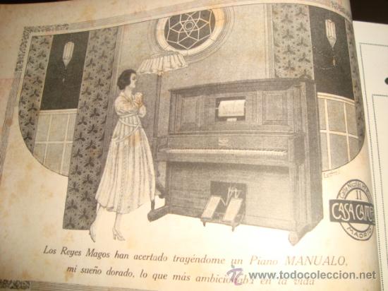 Advertising Catalogs: papel publicitario 1919 , publicidad de la epoca, casa campos, madrid piano manualo