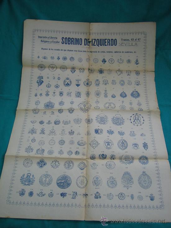Catalogues publicitaires: Propaganda  Imprenta y libreria religiosa SOBRINO DE IZQUIERDO. SEVILLA