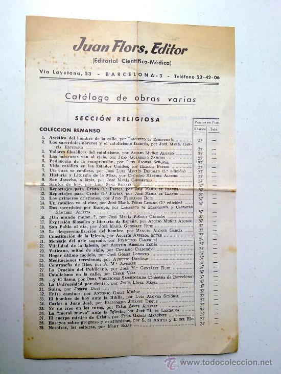 Catalogues publicitaires: JUAN FLORS, EDITOR, MAYO 1960, CATALOGO DE OBRAS VARIAS