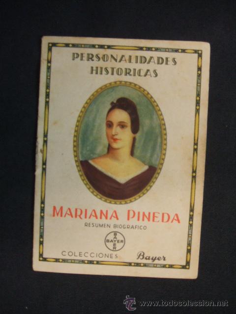 Advertising Catalogs: PERSONALIDADES HISTORICAS - RESUMEN BIOGRAFICO - MARIANA PINEDA - COLECCIONES BAYER -