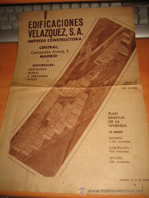 Cat&aacute;logos publicitarios: PUBLICIDAD EDIFICACIONES VELAZQUEZ EMPRESA CONSTRUCTORA HOJA DEL DIARIO ABC - Foto 1
