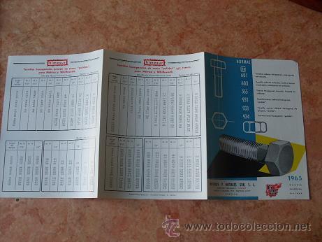 Werbekataloge: CATALOGO-TRIPTICO DE TUERCAS Y TORNILLOS,HIERROS Y METALES DEL SUR,S.L. DE SEVILLA,A&Ntilde;O 1965