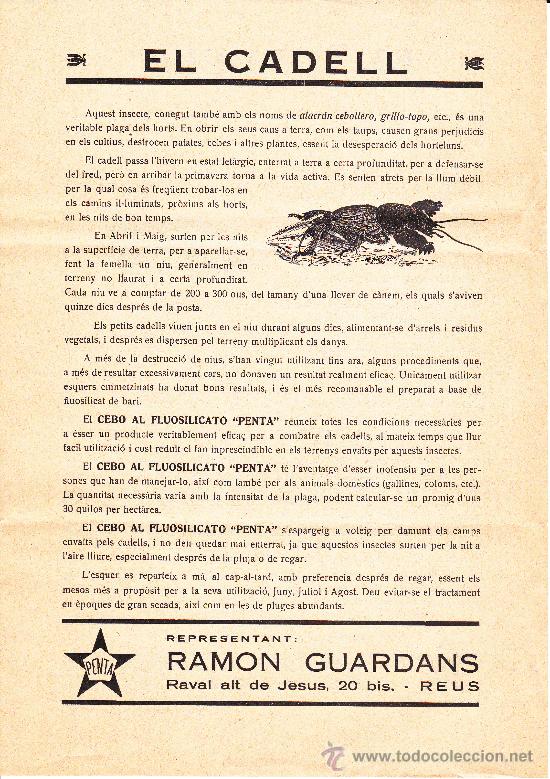 Cat&aacute;logos publicitarios: El Cadell  Penta representant Ramon Guardans Reus