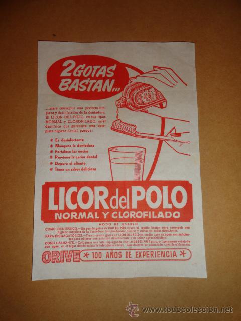 Cat&aacute;logos publicitarios: HOJA PUBLICIDAD LICOR DEL POLO ( FARMACIA )