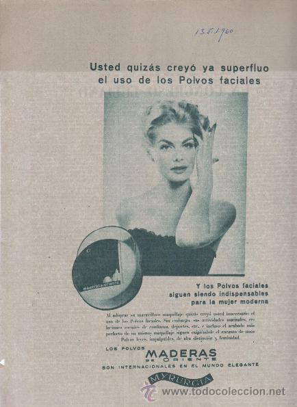 Cat&aacute;logos publicitarios: PUBLICIDAD ANTIGUA. COSM&Eacute;TICA. MADERAS DE ORIENTE. MYRURGIA. 1960.