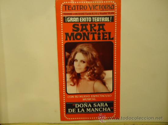 Cat&aacute;logos publicitarios: FOLLETO PUBLICITARIO SARA MONTIEL TEATRO VICTORIA BARCELONA A&Ntilde;OS 70'