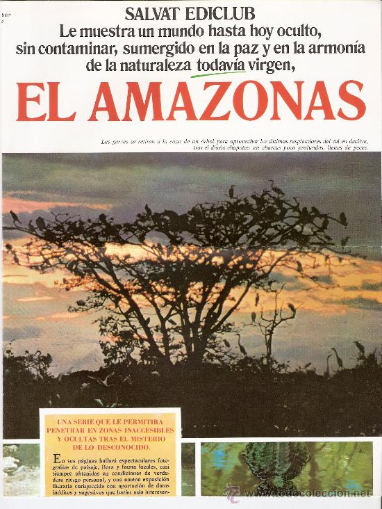 Werbekataloge: Hoja pubicitaria. Desplegable. Libro El Amazonas. Salvat Ediclub. 1974.
