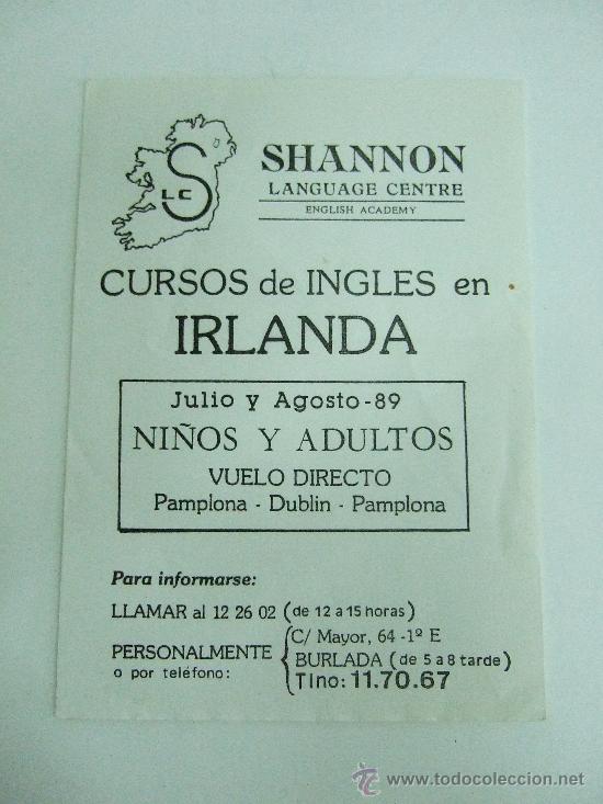 Catalogues publicitaires: OCTAVILLA PUBLICIDAD SHANNON LANGUAGE CENTRE - CURSOS DE INGLES EN IRLANDA - 1989 - ENVIO GRATIS