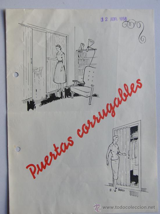 Werbekataloge: PUERTAS PLEGABLES FABREGA / A&Ntilde;O 1958 / FOLLETO PUBLICIDAD COMERCIAL / DETALLE Y CARACTERISTICAS