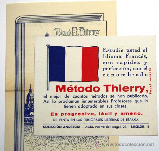 Werbekataloge: PUBLICIDAD / METODO FRANCES THIERRY / FOLLETO Y TARJETA / A&Ntilde;OS 60