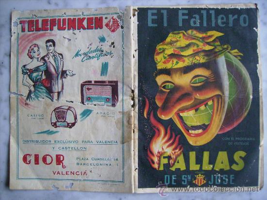 Werbekataloge: EL FALLERO,FALLAS DE SAN JOSE A&Ntilde;O 1955.