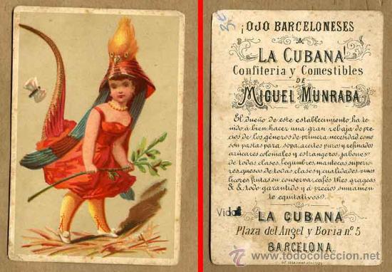 Cat&aacute;logos publicit&aacute;rios: tarjeta Publicidad de confiteria y comestibles La Cubana - Barcelona
