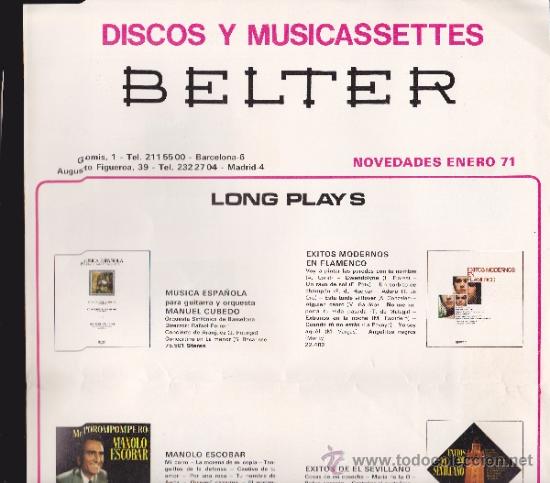 Advertising Catalogs: TRES CAT&Aacute;LOGOS DE MUSICASSETTES. PRIMER TRIMESTRE DE 1971