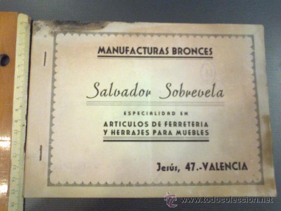 Cat&aacute;logos publicitarios: Catalogo. Manufacturas bronces. Salvador Sobrevela. Valencia. Articulos ferreteria.