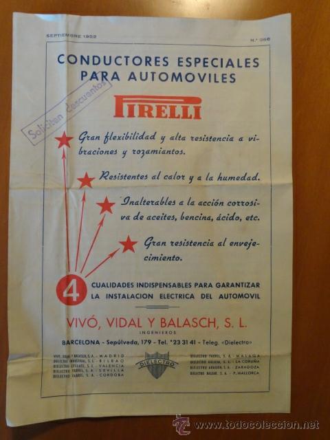 Cat&aacute;logos publicitarios: DIPTICO PUBLICIDAD PIRELLI, CONDUCTORES ESPECIALES PARA AUTOMOVILES
