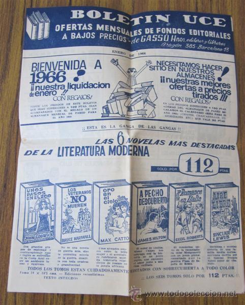 Werbekataloge: Propagada de libros .. Bolet&iacute;n UCE &ndash; 1966 .. 2 folletos mismo a&ntilde;o