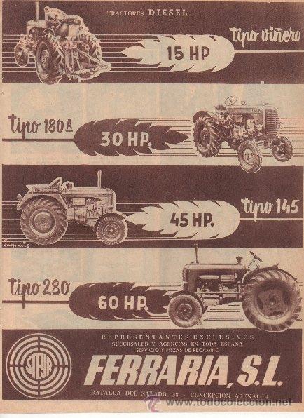 Cat&aacute;logos publicitarios: PUBLICIDAD ANTIGUA. MAQUINARIA. FERRARIA. 1956.