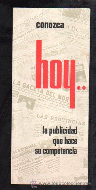 Catalogues publicitaires: CATALOGO PUBLICITARIO DE REVISTA &rdquo;HOY&rdquo;