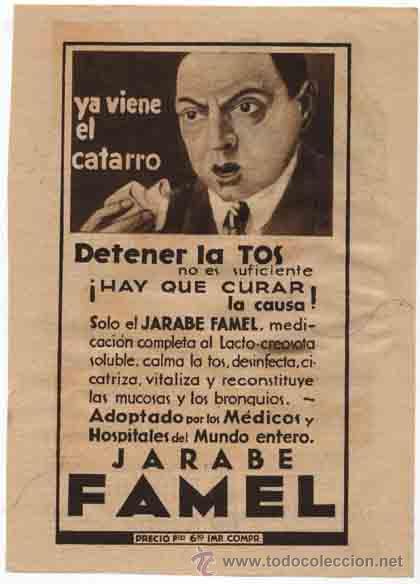 Cat&aacute;logos publicitarios: - 1.935 ANUNCIO DE MEDICAMENTO JARABE FAMEL FARMACIA