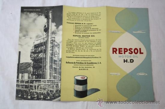 Advertising Catalogs: Antiguo Folleto Publicitario REPSOL Motor Oil HD - Aceite Motor HD