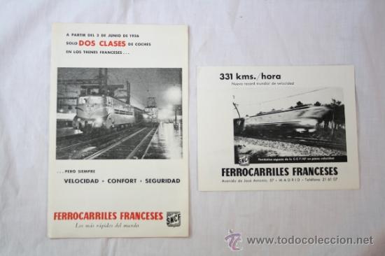 Advertising Catalogs: 2 Folletos Publicitarios Ferrocarriles Franceses SNCF - A&ntilde;os 50