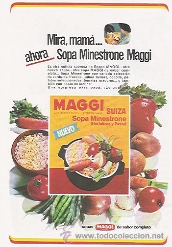 Catalogues publicitaires: PUBLICIDAD ORIGINAL EN PRENSA 1968: SOPA SUIZA MINESTRONE - REF&ordf; (JC) PUBLI 5