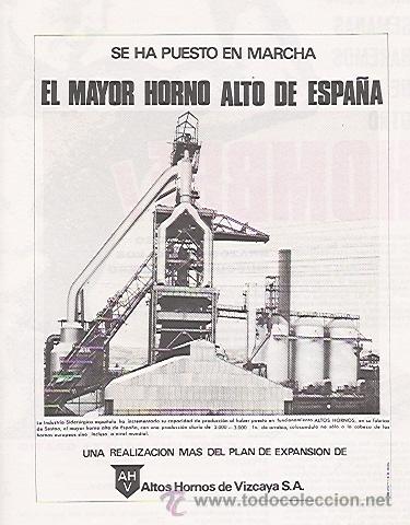 Catalogues publicitaires: PUBLICIDAD ORIGINAL EN PRENSA 1968: ALTOS HORNOS DE VIZCAYA - REF&ordf; (JC) PUBLI 5