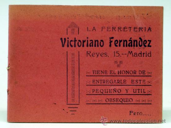 Werbekataloge: Cuaderno notas obsequio Ferreter&iacute;a Victoriano Fern&aacute;ndez Calle Reyes Madrid a&ntilde;os 40