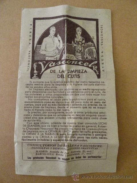 Cat&aacute;logos publicitarios: FOLLETO CATALOGO PRODUCTOS DE BELLEZA VASCONCEL (PUBLICIDAD PERFUME)