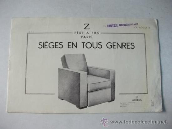 Catalogues publicitaires: CAT&Aacute;LOGO FRANC&Eacute;S DE SILLAS Z P&Egrave;RE & FILS &ndash; PARIS