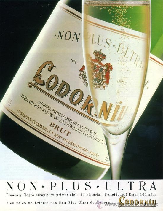 Cat&aacute;logos publicitarios: publicidad prensa 1991 - codorniu / blanco y negro - cava bebidas prensa