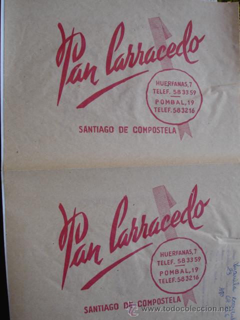 Cat&aacute;logos publicit&aacute;rios: PAN CARRACEDO.HUERFANAS 7.SANTIAGO DE COMPOSTELA PLIEGO DE 62X86 PAPEL MANILA 23 GRS
