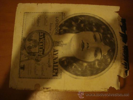 Werbekataloge: muy antigua hoja publicidad, publicitaria, restaurador y vitalizador del cabello locion aynalem