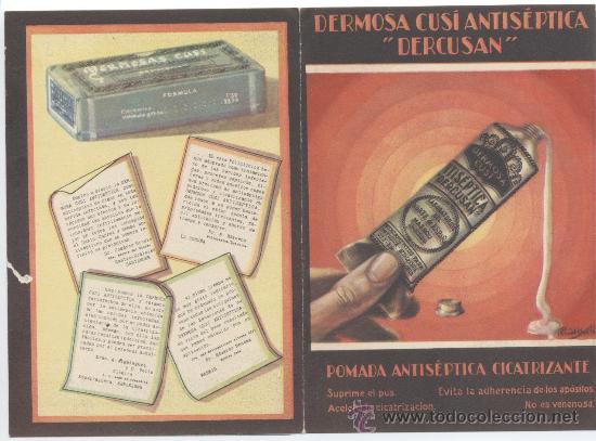 Cat&aacute;logos publicitarios: Triptico. Dermosa Cus&iacute; antisept&iacute;ca DERCUSAN. - Foto 1