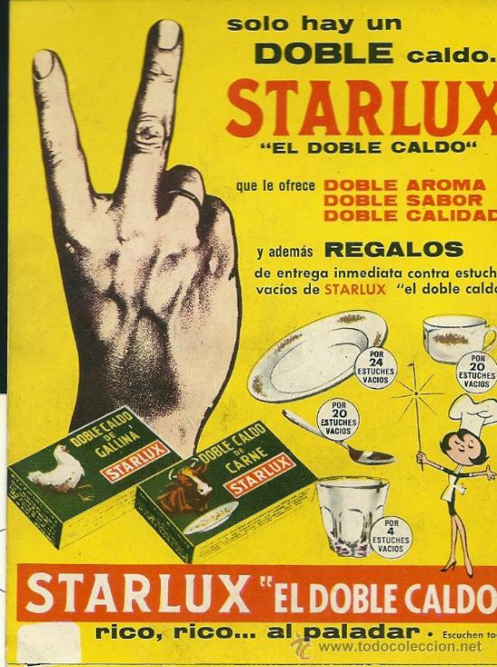 Catalogues publicitaires: PUBLICIDAD DE STARLUX, EL DOBLE CALDO