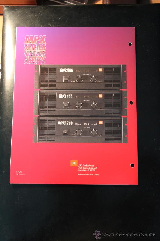 Cataloghi pubblicitari: Folleto cat&aacute;logo etapas o amplificadores JBL para cine y proyector de 35mm