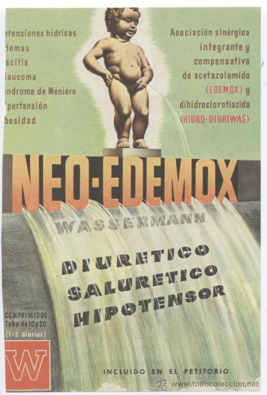 Cat&aacute;logos publicitarios: Publicidad de famacia. Neo - Edemox. Edemox Wassermann contra la soriasis.