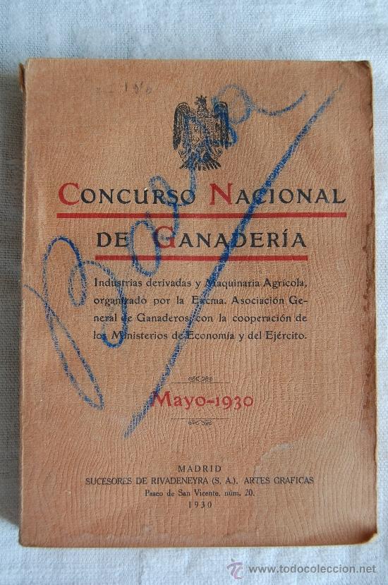 Cat&aacute;logos publicitarios: CONCURSO NACIONAL DE GANADERIA MAYO 1930